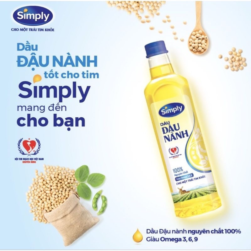 Dầu đậu nành Simply chai 1L