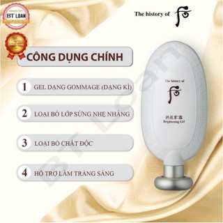 [ THANH LÝ SALE TÁCH SÉT ] Tẩy tế bào chết dạng kỳ làm sạch bụi bẩn sừng già làm trắng da Brightening Gel whoo 100ml