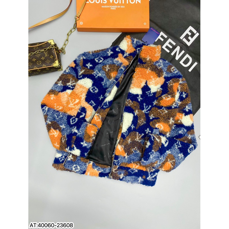 Áo khoác Nam LV họa tiết loang phối chất bông 2 lớp gió form chuẩn