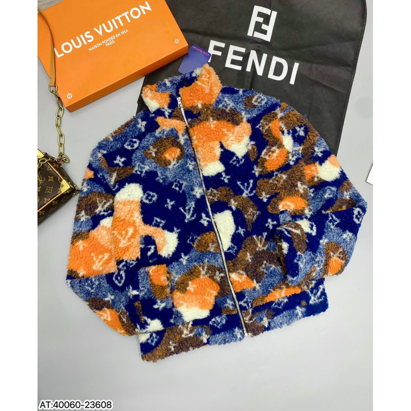 Áo khoác Nam LV họa tiết loang phối chất bông 2 lớp gió form chuẩn