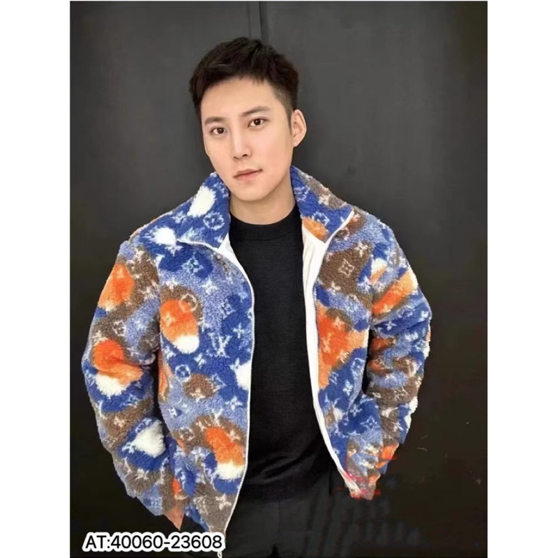 Áo khoác Nam LV họa tiết loang phối chất bông 2 lớp gió form chuẩn