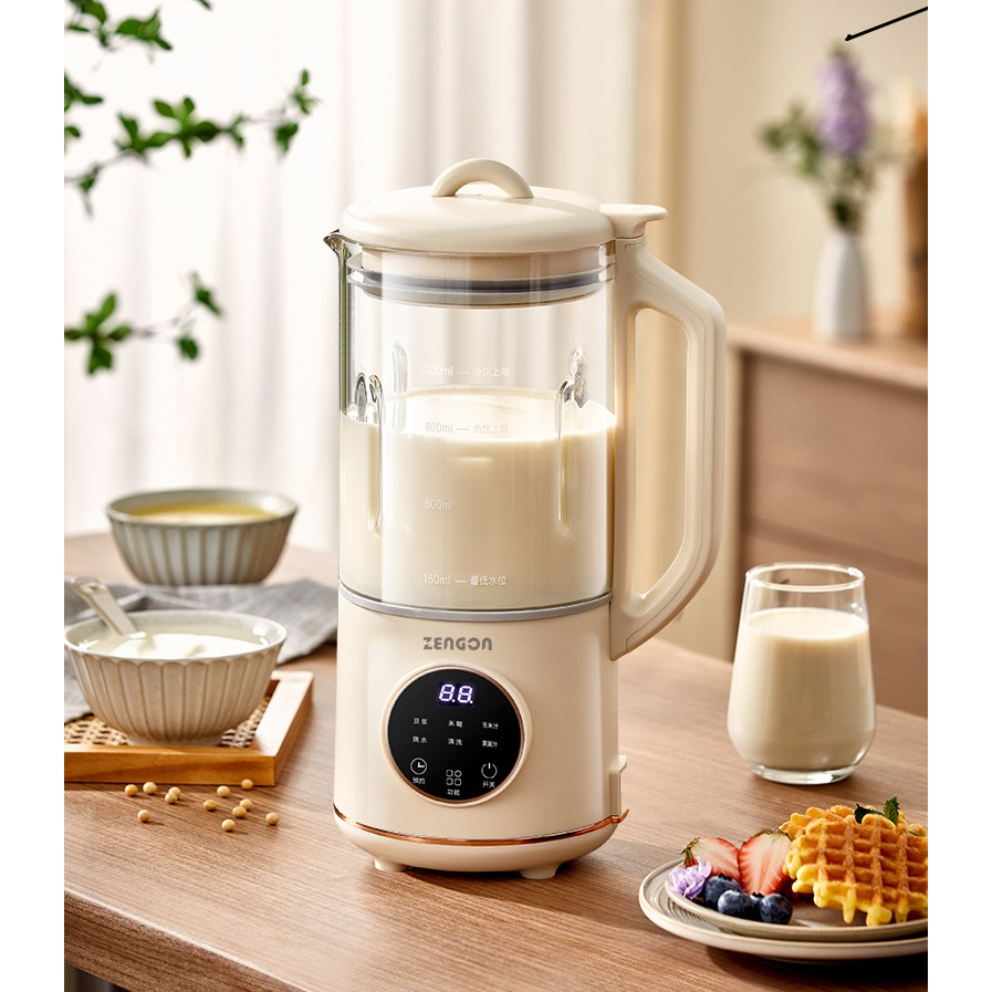 Máy Làm Sữa Hạt - Đa Năng Zengon - Máy Xay Sữa Hạt - Siêu Mịn - Cốc Thủy Tinh Chống Trào - Dễ Dàng Vệ Sinh