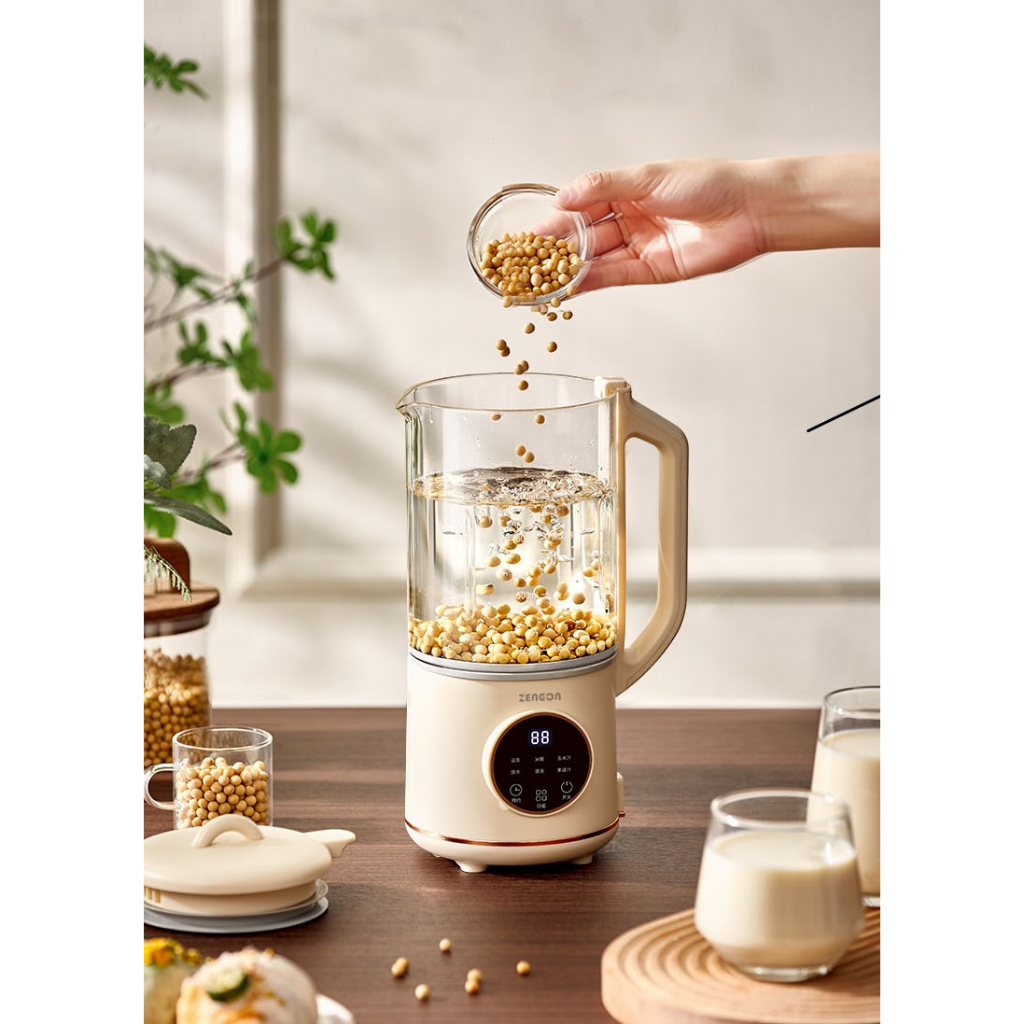 Máy Làm Sữa Hạt - Đa Năng Zengon - Máy Xay Sữa Hạt - Siêu Mịn - Cốc Thủy Tinh Chống Trào - Dễ Dàng Vệ Sinh