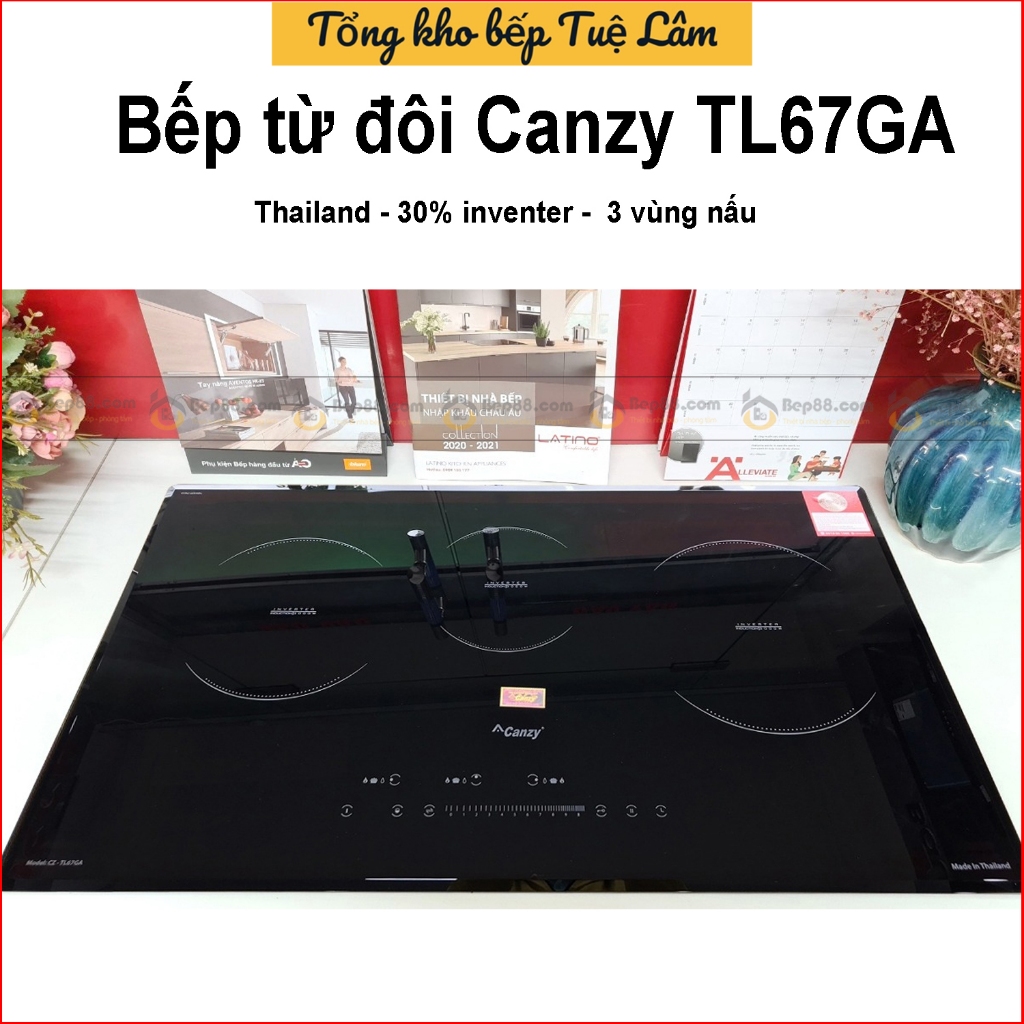 Bếp điện từ Canzy CZ TL67GA / Canzy TL67GB (bếp 3 vùng nấu ) Nhập khẩu THAILAND