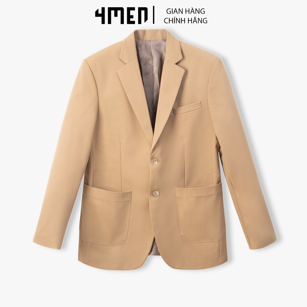 Áo vest nam trơn túi đắp 4MEN AV037 phong cách công sở, sang trọng, thanh lịch, vải dày cứng cáp, đứng form