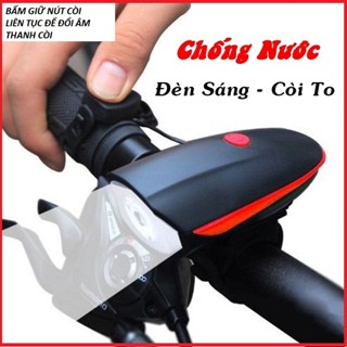 Đèn xe đạp thể thao siêu sáng có còi pin sạc usb led T6 chống nước 7588 loại cao cấp nhất
