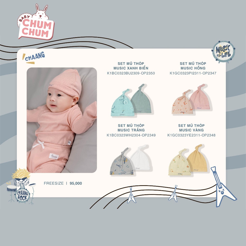 Set Mũ Thóp Music CHAANG AW23D12