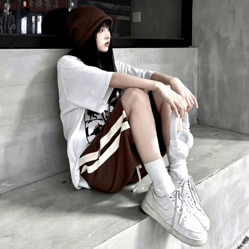 40-105kg Quần Short 2 sọc Nam Nữ Bigsize thời trang Sói thun da cá nhiều màu