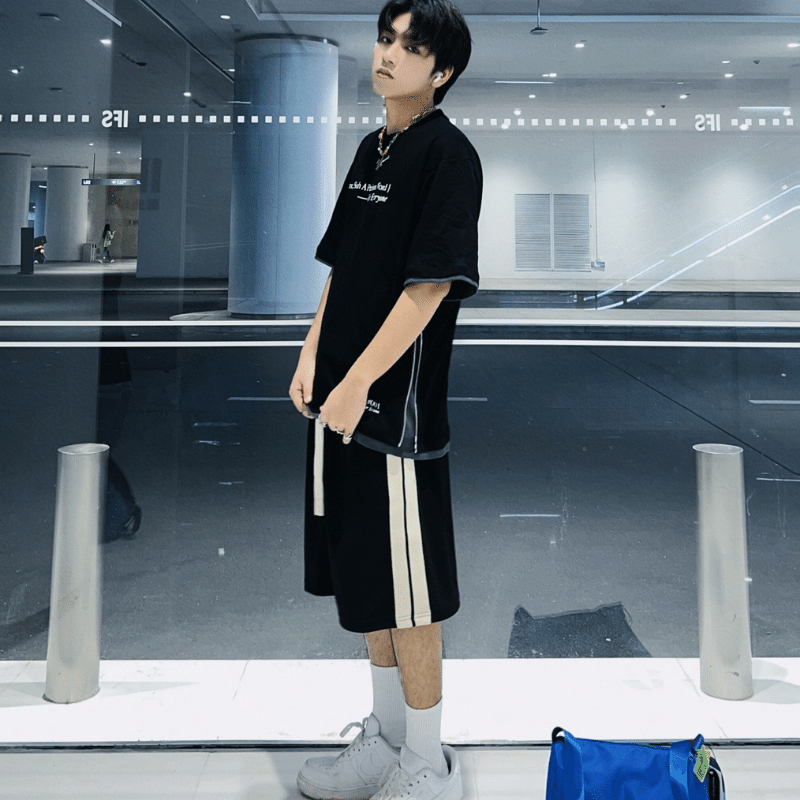 40-105kg Quần Short 2 sọc Nam Nữ Bigsize thời trang Sói thun da cá nhiều màu