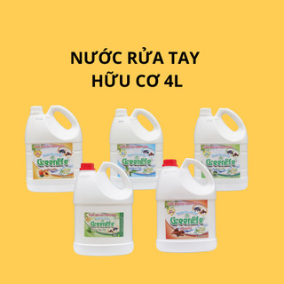 Nước rửa tay hữu cơ Greenlife can 4L sạch khuẩn, mềm mịn da day