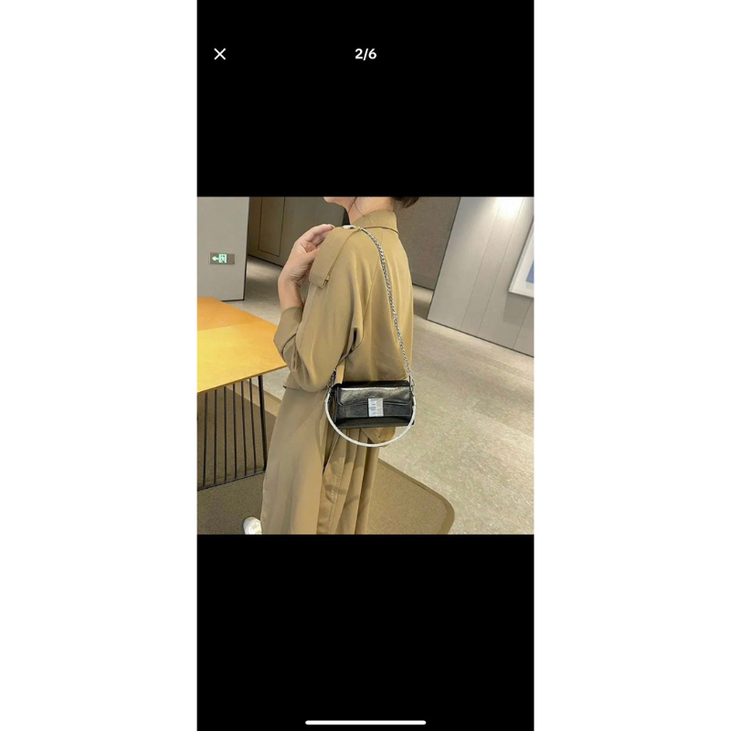 Túi nữ đeo chéo khoá vuông FF quai đá xách cầm tay sang chảnh