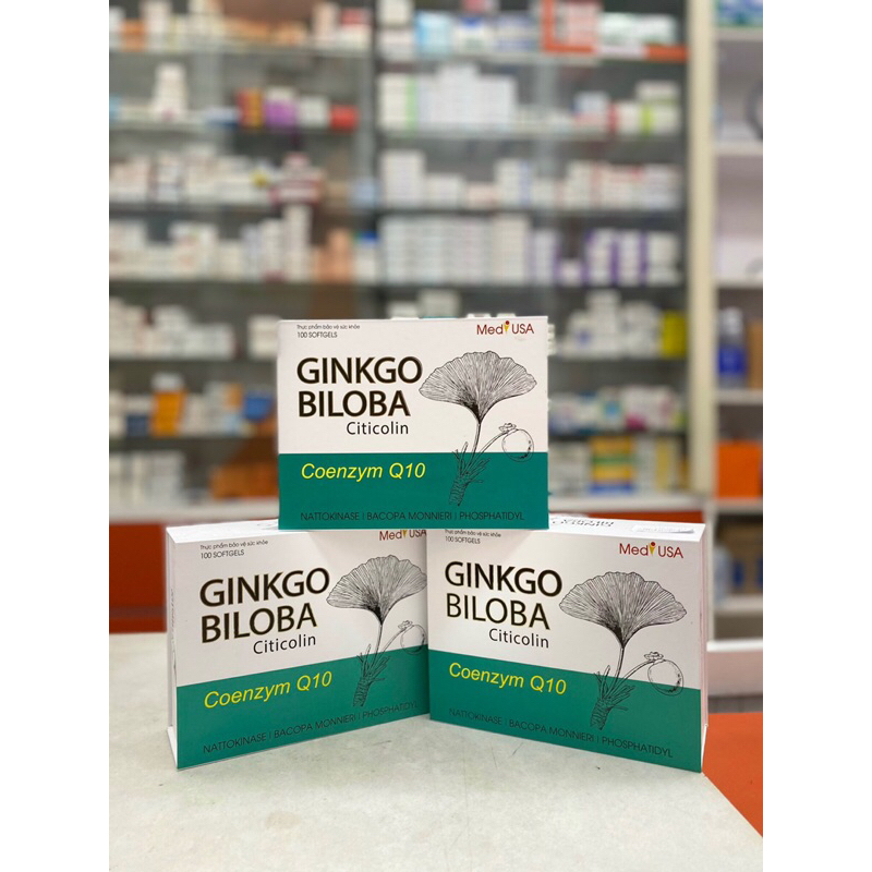 Viên uống bổ não GINKO BILOBA Citicolin Coenzym Q10 (MediUSA) hộp 100 viên