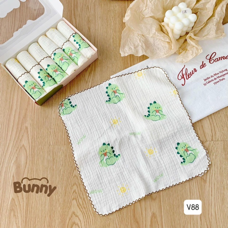 Set 6 Khăn Sữa Bunny Chất Liệu Xô Muslin cao cấp