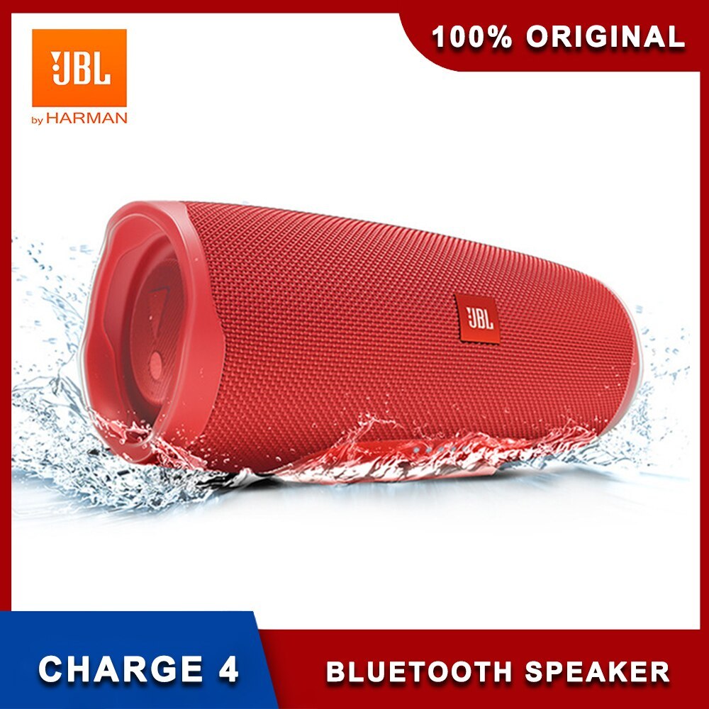 JBL Charge 4, Kháng nước IPX7, Thời lượng pin 26h.Âm Trầm Ấm, Thiết Kế Hiện Đại 2 Bass Tổng Công suất Lên Đến 30W.