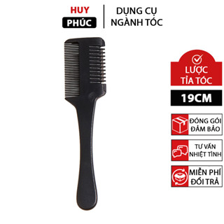Lược tỉa tóc kẹp dao lam cho Salon lược rọc dọc tóc gắn lưỡi lam (màu Đen)