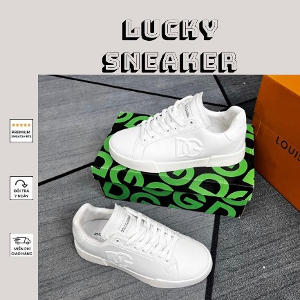 Giày Sneaker D&G Dolce Đế Bệt Trắng Full [ Fulbox Cao Cấp ]