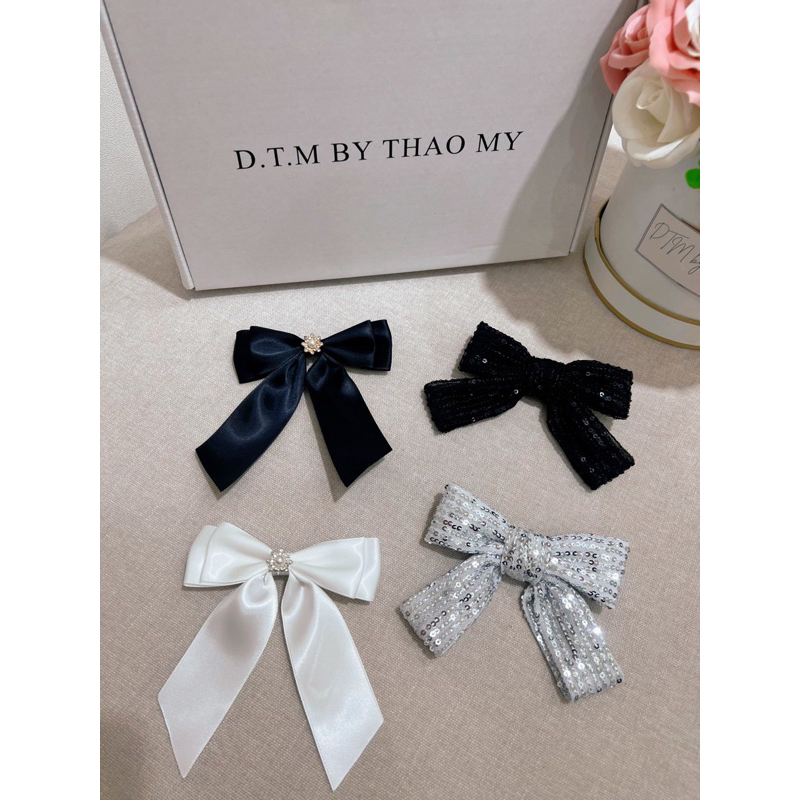 Nơ cài áo dạ tweed thủ công thiết kế DTMbyThaoMy