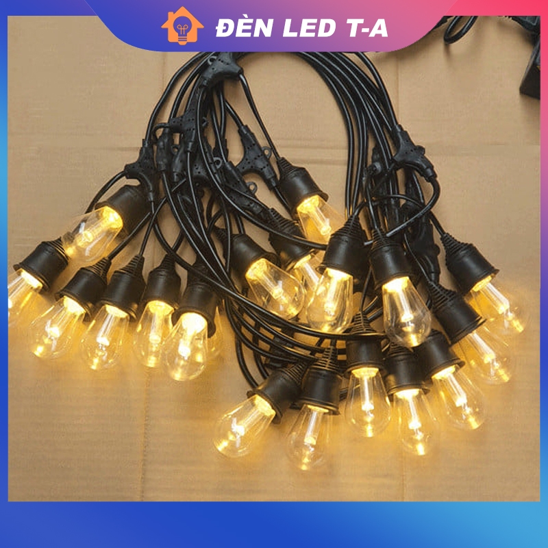 Bóng đèn edison ST64 nhựa phong cách châu âu, Bóng đèn trang trí ngoài trời, bóng nhựa chống va đập