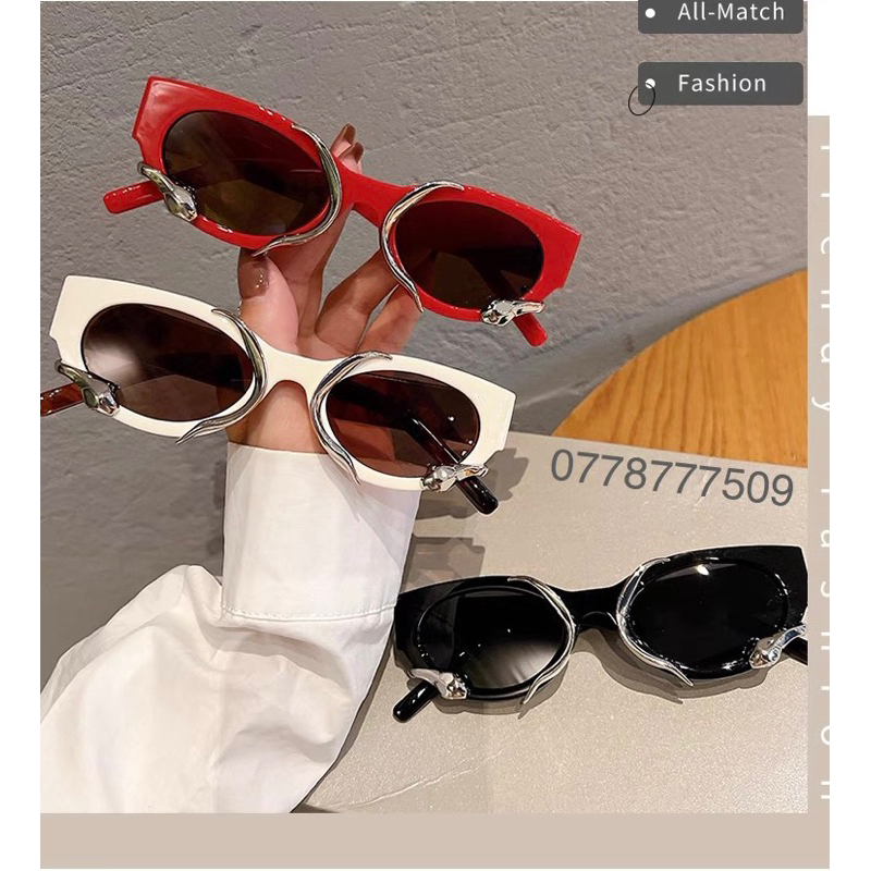 Mắt Kính Thời Trang Tròn Oval Nhiều Màu Y2K Mix Mãng Xà Ngọt Ngào Phong Cách Jennie Balck Pink