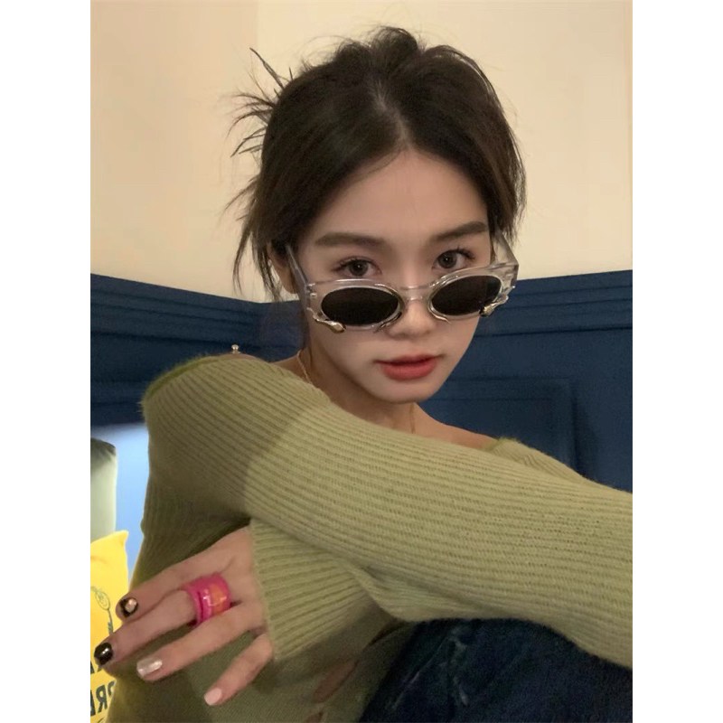 Mắt Kính Thời Trang Tròn Oval Nhiều Màu Y2K Mix Mãng Xà Ngọt Ngào Phong Cách Jennie Balck Pink