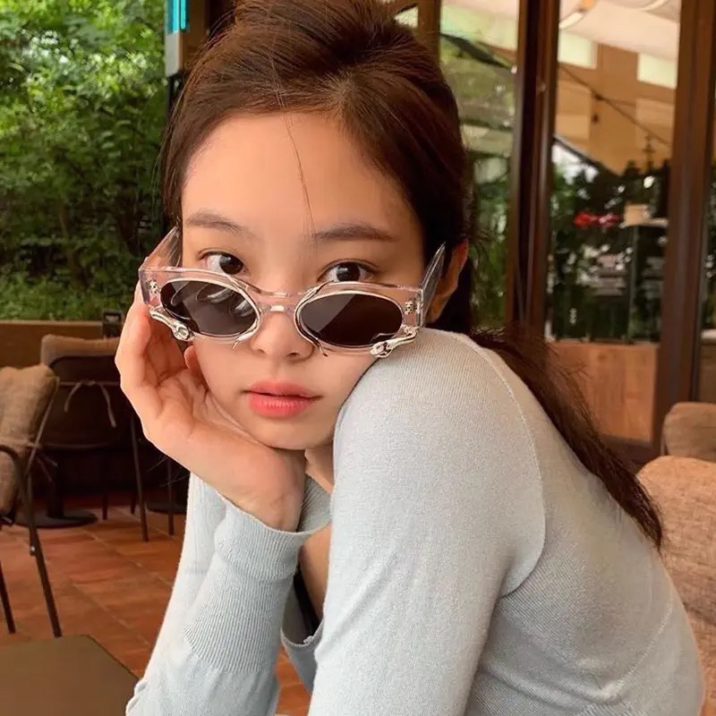 Mắt Kính Thời Trang Tròn Oval Nhiều Màu Y2K Mix Mãng Xà Ngọt Ngào Phong Cách Jennie Balck Pink