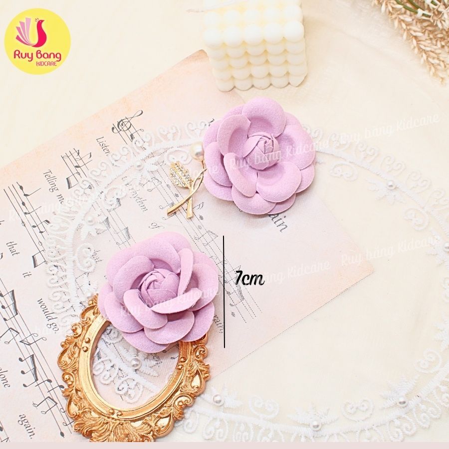 Hoa trà dạ sz 7cm dùng làm hoa cài áo, hoa trang trí...