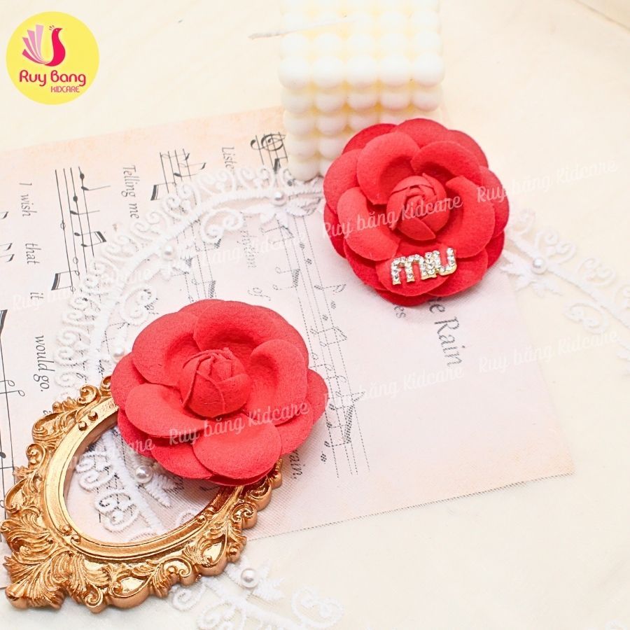 Hoa trà dạ sz 7cm dùng làm hoa cài áo, hoa trang trí...