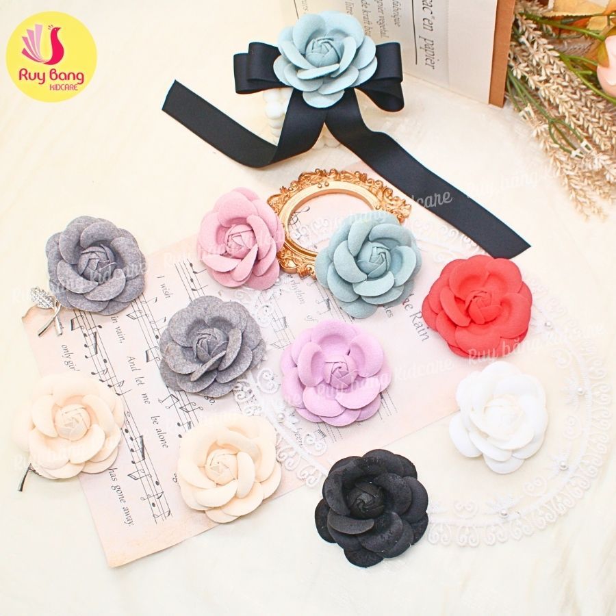 Hoa trà dạ sz 7cm dùng làm hoa cài áo, hoa trang trí...