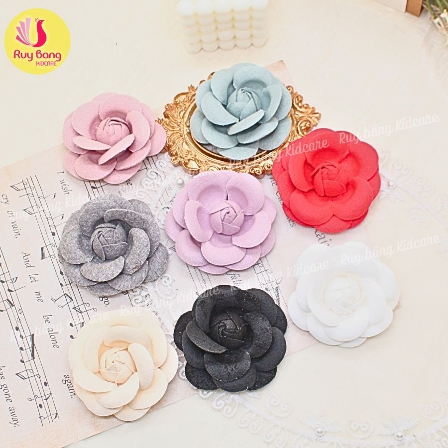 Hoa trà dạ sz 7cm dùng làm hoa cài áo, hoa trang trí...