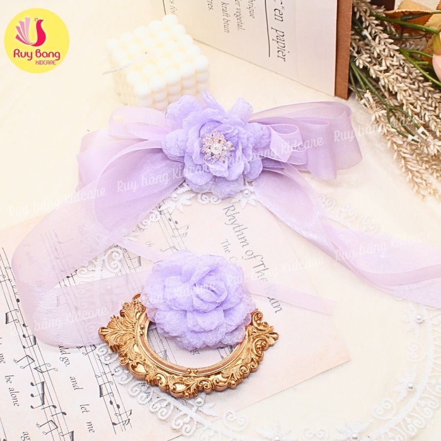 Hoa voan xốp nhăn dùng làm hoa cài áo, kẹp tóc...