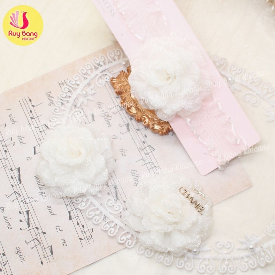 Hoa voan xốp nhăn dùng làm hoa cài áo, kẹp tóc...