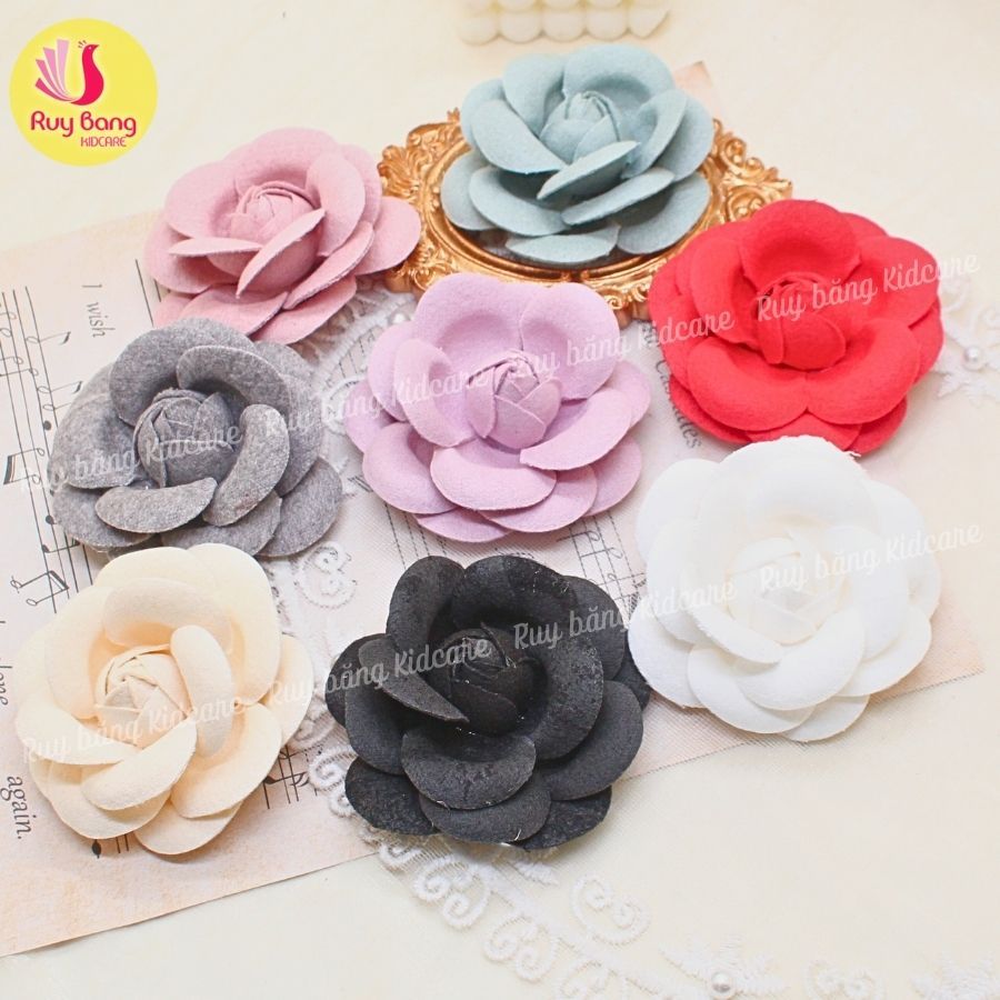 Hoa trà dạ sz 7cm dùng làm hoa cài áo, hoa trang trí...