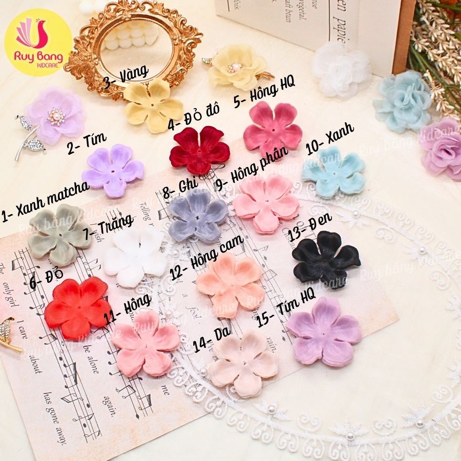 Cánh Voan/ Cánh Hoa Voan/ Cánh Voan Ép Cong Sz 5Cm Ch2301 - 1 Dùng Làm Hoa Cài Áo Hay Hoa Đính Kết Trang Phục