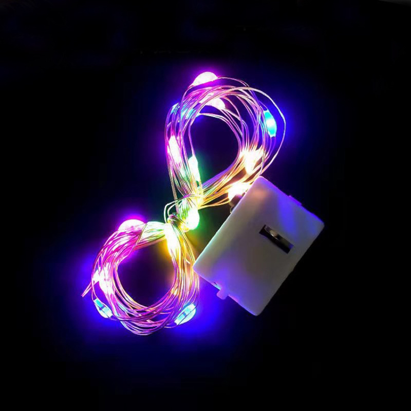 Dây đèn led đom đóm trang trí có sẵn pin dài 2 mét