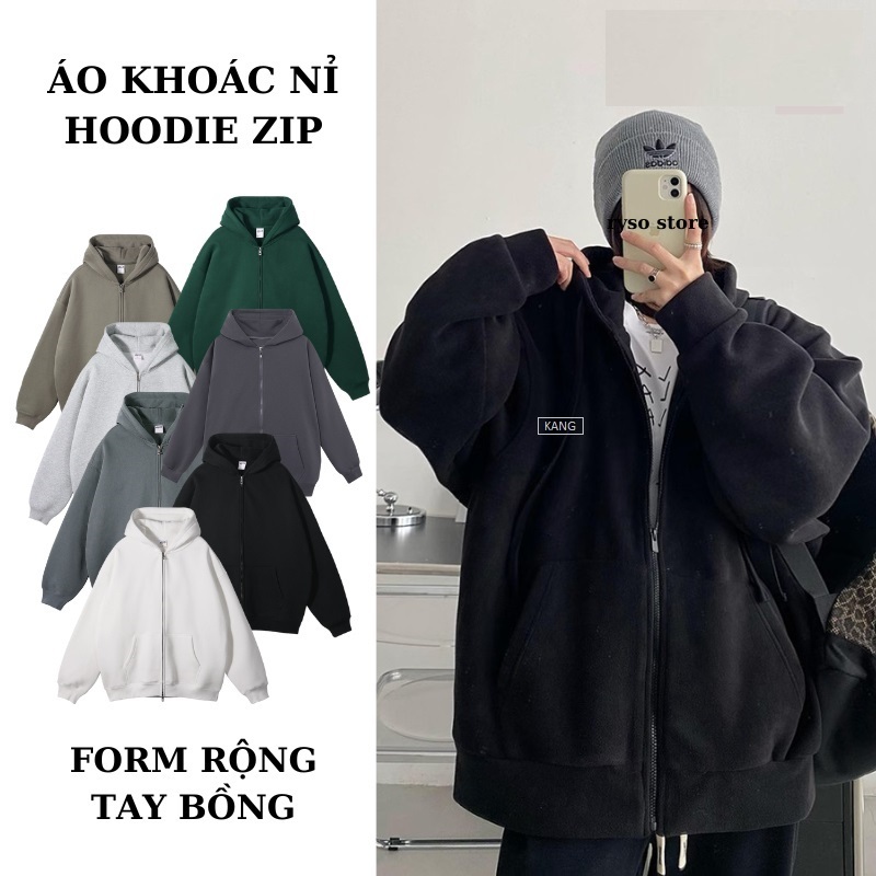 Áo khoác nỉ hoodie zip nỉ ngoai siêu dày mịn nam nữ mặc đều đẹp