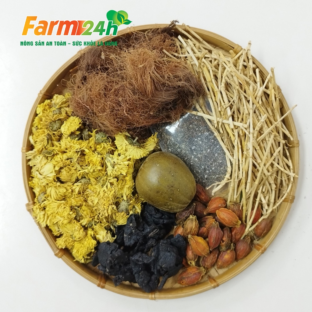 Sâm bông cúc, set đủ vị nấu 10 lít nước, tặng kèm hạt chia, hàng mùa mới, chuyên dùng cho gia đình và hàng quán