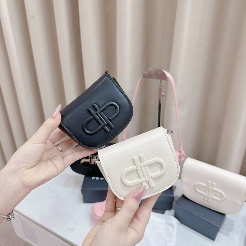 Túi mini đeo chéo Petro size 10cm dây xích phối đồng xu xinh xắn dễ thương