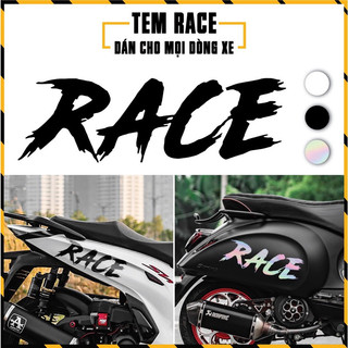 Tem race kích thước lớn trang trí xe