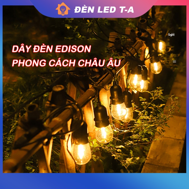 Dây đèn Edison 3W ST64 trang trí ngoài trời - Dây đèn led trang trí sân vườn, cà phê,tết