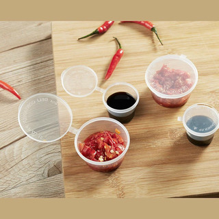 Set 50 hũ nhựa nắp liền dùng đựng sốt, topping, nước chấm,…