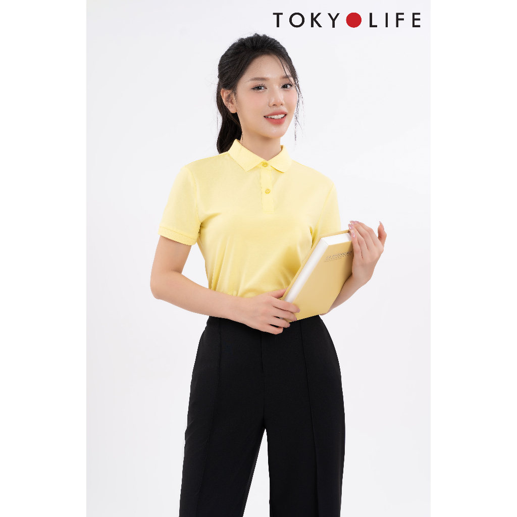 Áo Polo NỮ Cellulose tái sinh cổ dệt chéo TOKYOLIFE C9POL800M