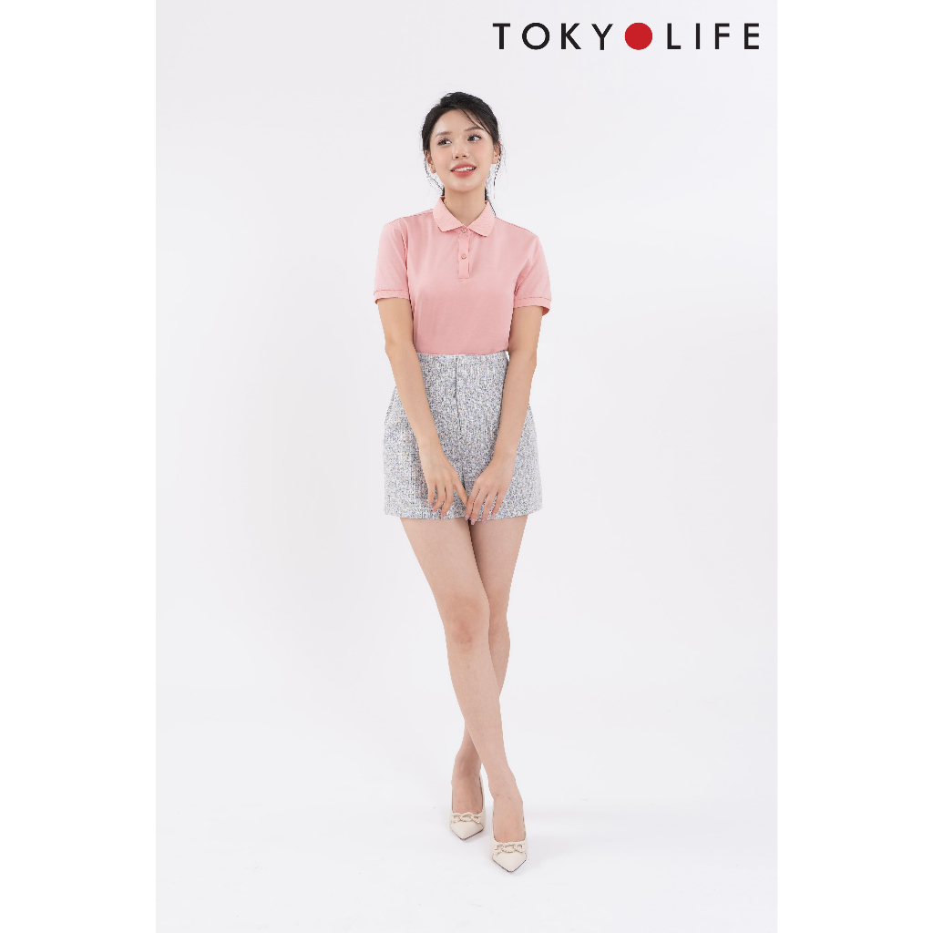 Áo Polo NỮ Cellulose tái sinh cổ dệt chéo TOKYOLIFE C9POL800M