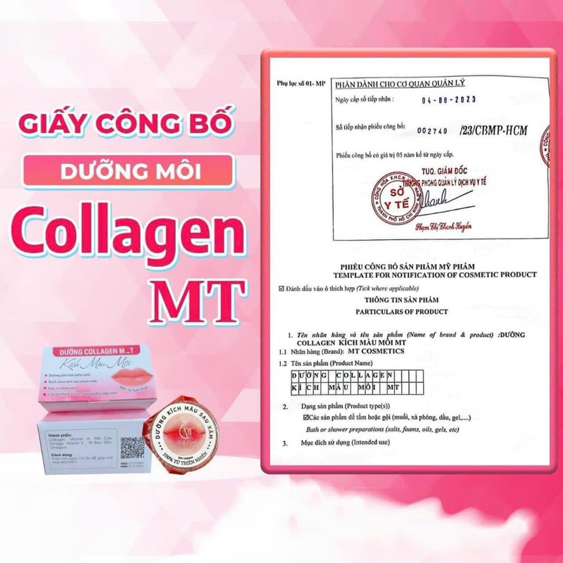 Dưỡng Môi Colagen M&T Kích Màu Môi, Dưỡng  Ẩm Môi Hồng Sau Phun Xâm