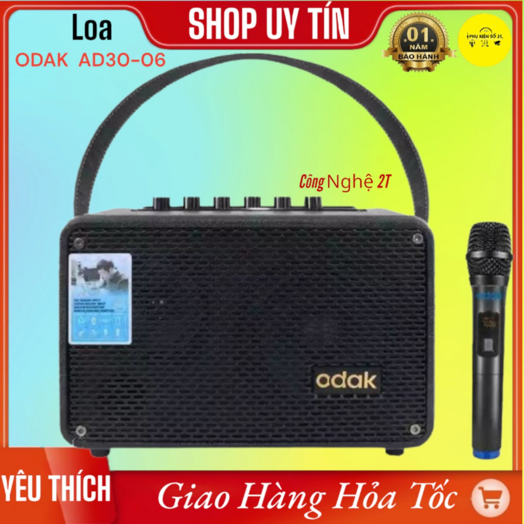 Loa Odak AD36-05 Di Động bluetooth Karaoke cao cấP. tặng kèm mic không dây siêu hút