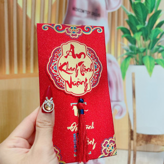 Set 6 bao lì xì kim tuyến ( 6 câu chúc Cát Tường)