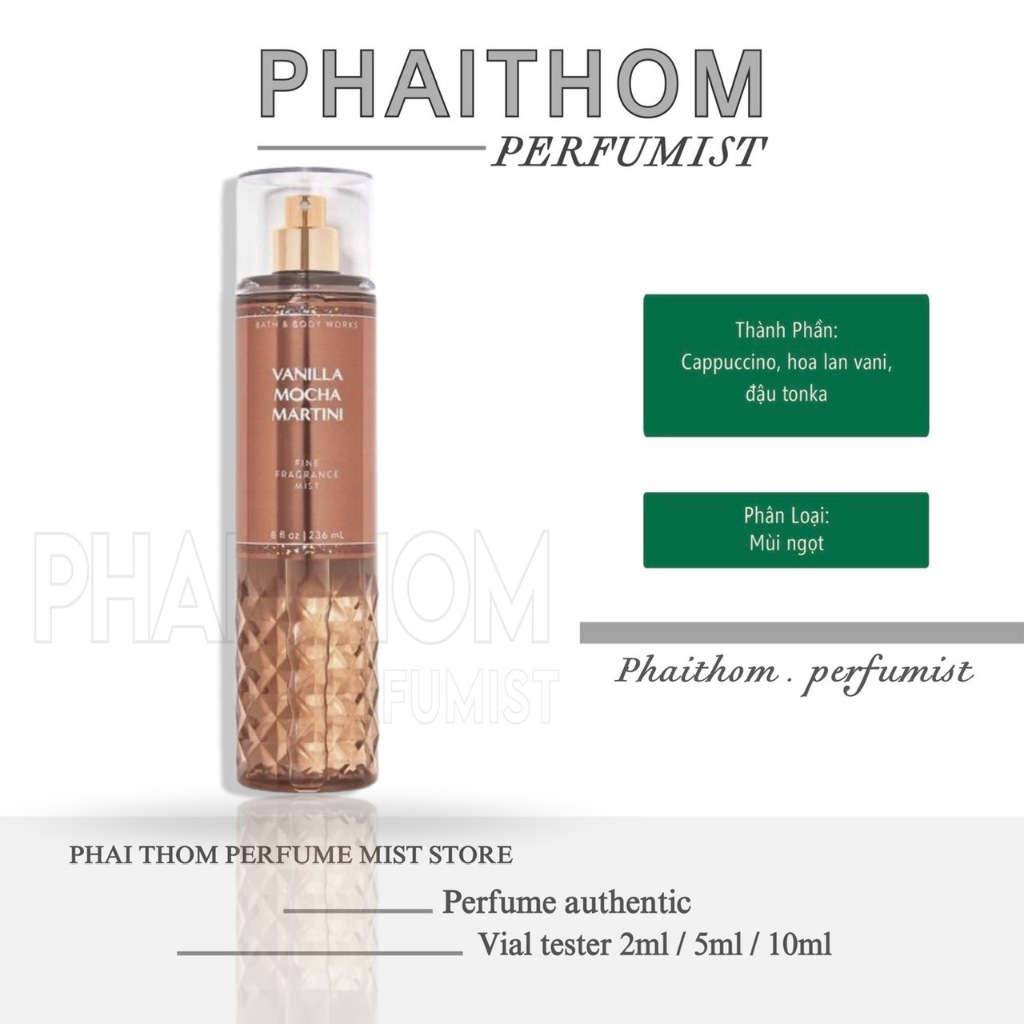 Xịt thơm toàn thân Bath And Body Works Vanilla Mocha Martini