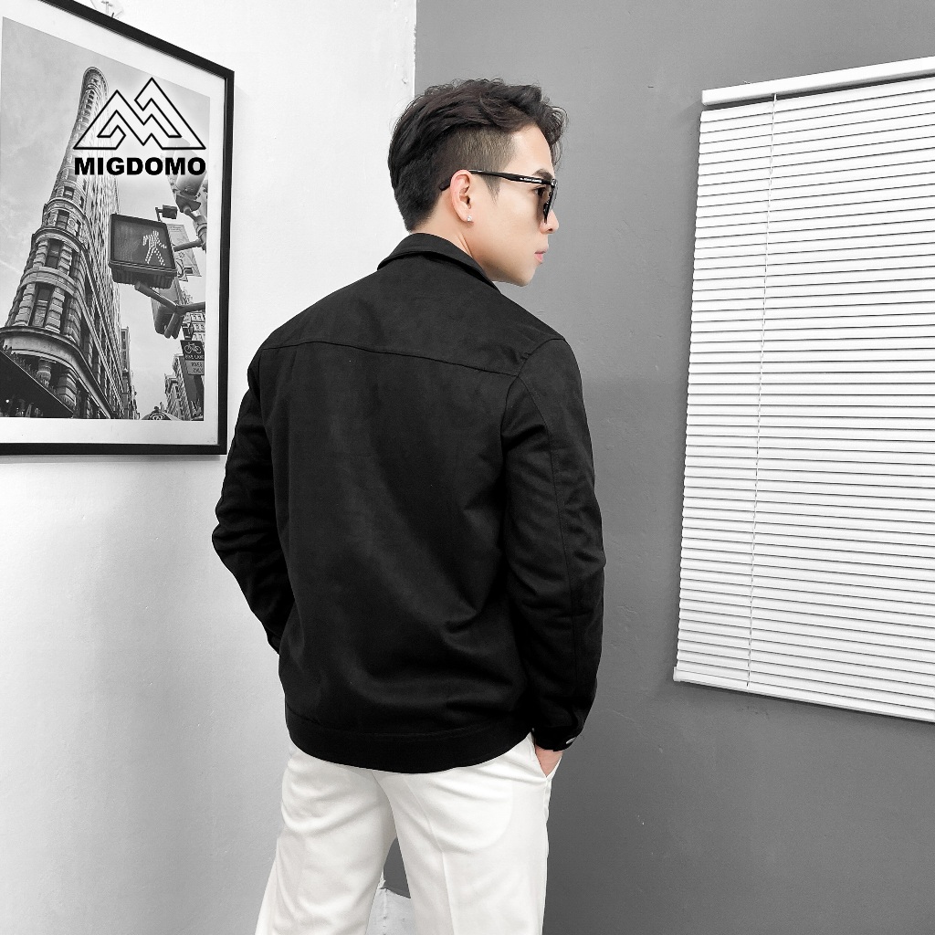 Áo Khoác Nam Da Lộn Cúc Bấm MIGDOMO, Áo Khoác Nam Đẹp Phong Cách Hàn Quốc