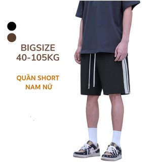 Bigsize 40-100Kg Quần Short 2 sọc Nam Nữ thun dá thời trang Sói Unisex
