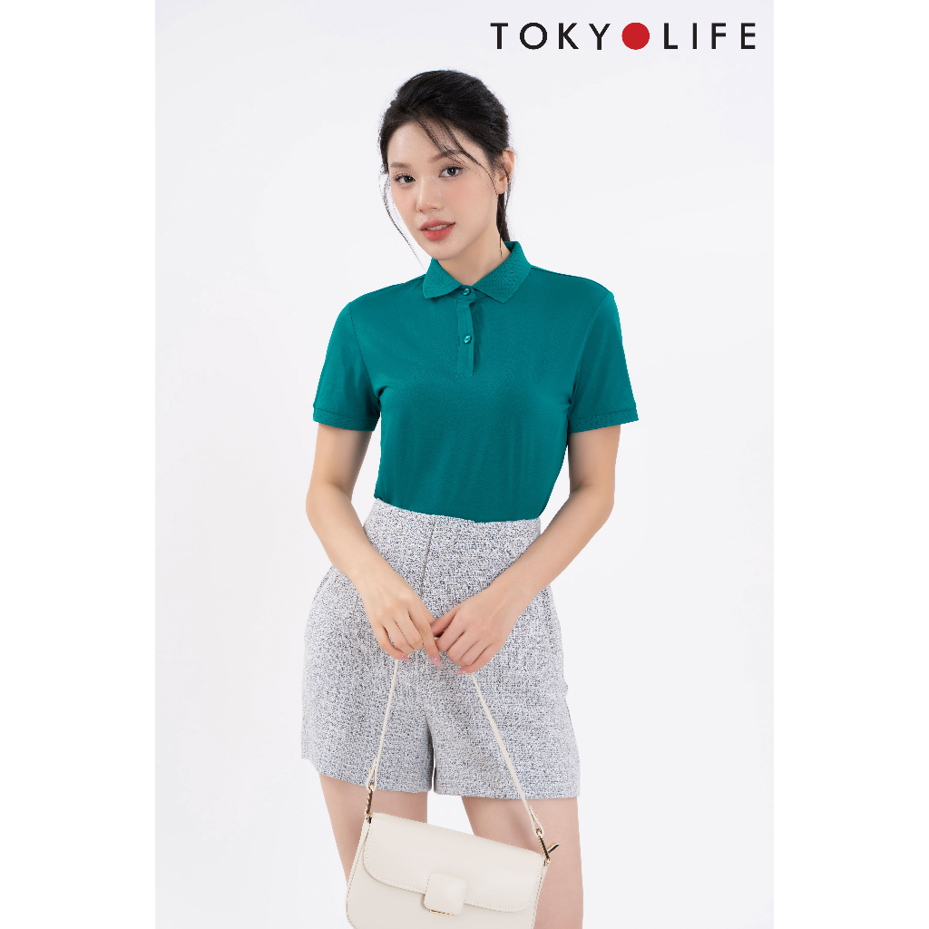 Áo Polo NỮ Cellulose tái sinh cổ dệt chéo TOKYOLIFE C9POL800M