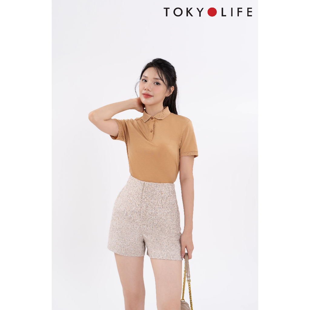 Áo Polo NỮ Cellulose tái sinh cổ dệt chéo TOKYOLIFE C9POL800M